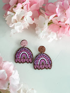 Mama Earrings "Pink Rainbow"