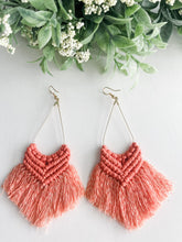 Load image into Gallery viewer, Boho Macrame Earrings "Coral"
