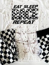 Load image into Gallery viewer, Eat Sleep Race Repeat Splatter Paint | Adult Graphic Tee
