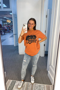Powered By ADHD & Coffee | Women's Rusted Comfort Colors Graphic Tee