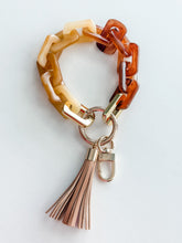 Load image into Gallery viewer, Acrylic Wristlet Keychain &quot;Brown Two-Tone&quot;
