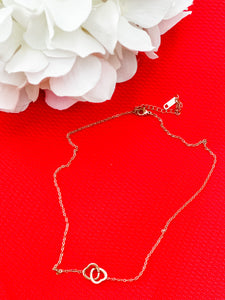 Two Hearts "Rose Gold" Necklace