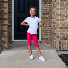 Load image into Gallery viewer, Julia Rose kids luxe leggings capris and biker shorts, Kids wearing Julia Rose luxe leggings
