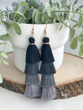 Load image into Gallery viewer, Free Fall Tassel Earrings "Black"
