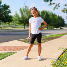 Load image into Gallery viewer, Julia Rose kids luxe leggings capris and biker shorts, Kids wearing Julia Rose luxe leggings
