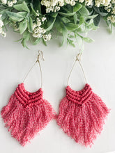 Load image into Gallery viewer, Boho Macrame Earrings "Red"
