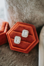 Load image into Gallery viewer, Foolish Heart Emerald Cut Cubic Zirconia Stud Earrings
