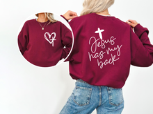 Load image into Gallery viewer, Jesus has my back - Sweatshirt
