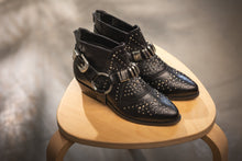 Load image into Gallery viewer, Lottie Leather Bootie in Black
