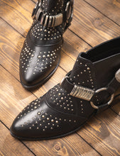 Load image into Gallery viewer, Lottie Leather Bootie in Black
