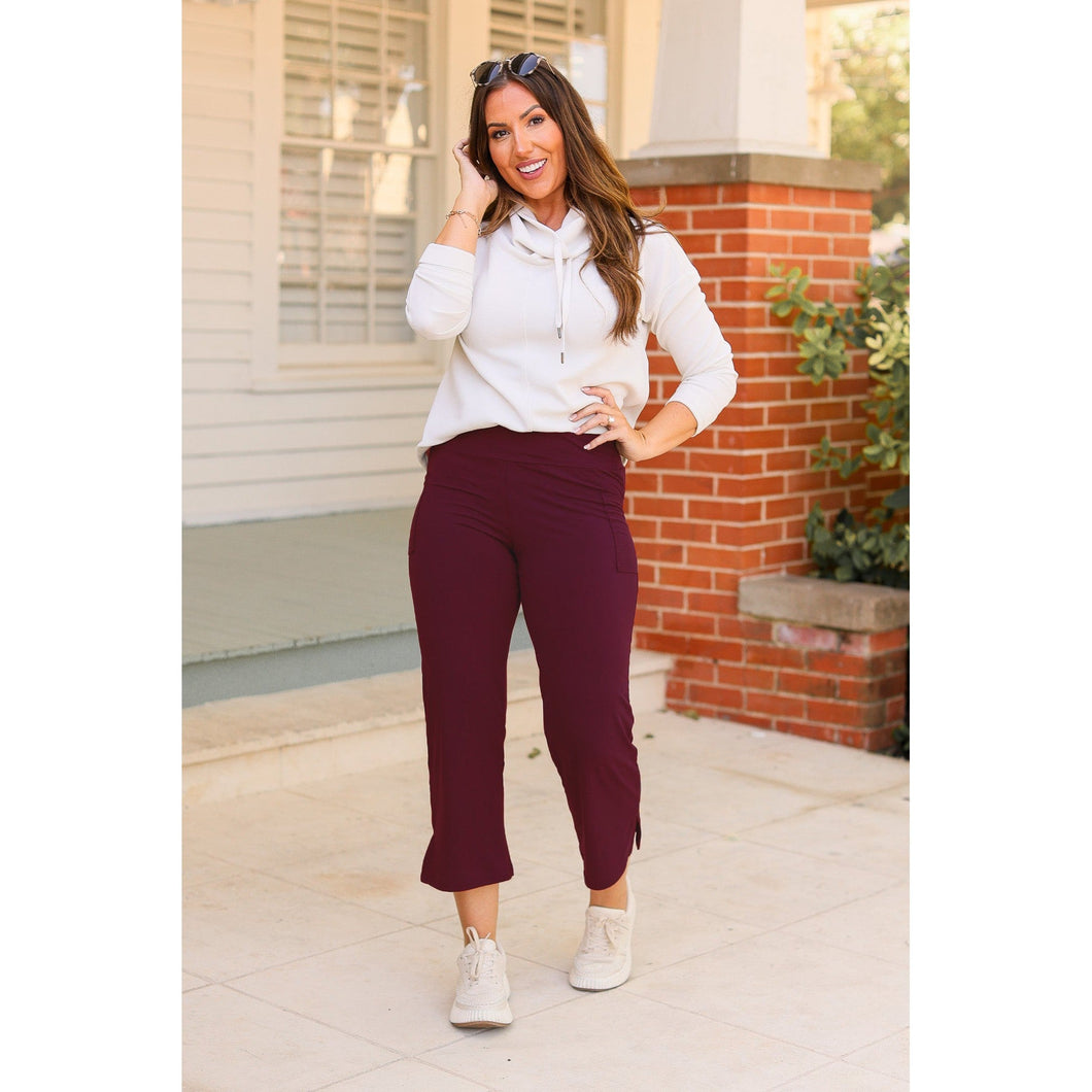 PreOrder | The Courtney - Maroon High Waisted Gaucho Pants