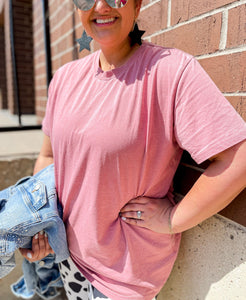 Better Than Your Basic Tee | MAUVE PINK Mineral Wash Short Sleeve Boyfriend Tee