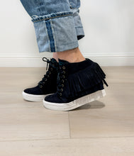 Load image into Gallery viewer, Nick Fringe Sneaker Wedge in Black
