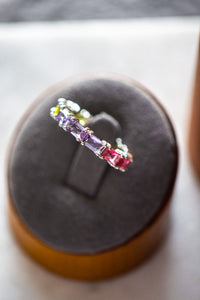 Sadie Multicolor Sterling Silver Ring Band