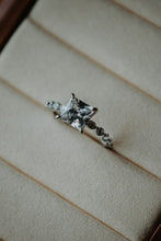 Load image into Gallery viewer, Tory Princess Cut Silver Ring
