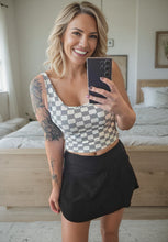Load image into Gallery viewer, Black Checkered Crop Tank Top
