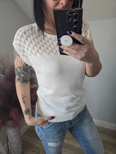 Load image into Gallery viewer, White Tie Back Crochet Tee
