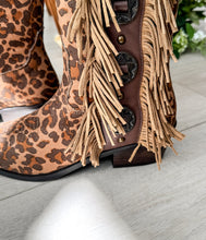 Load image into Gallery viewer, Rodeo Doll Fringe Boots in Leopard
