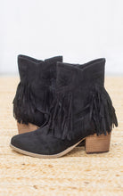 Load image into Gallery viewer, Sandra Fringe Booties in Black - Rural Haze
