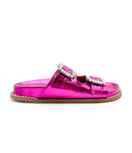 Load image into Gallery viewer, Stellar Rhinestone Buckle Slides in Fuschia
