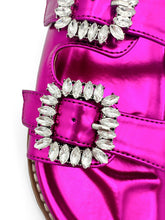 Load image into Gallery viewer, Stellar Rhinestone Buckle Slides in Fuschia
