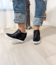 Load image into Gallery viewer, Timmibelle Wedge Sneaker in Black
