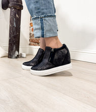 Load image into Gallery viewer, Timmibelle Wedge Sneaker in Black

