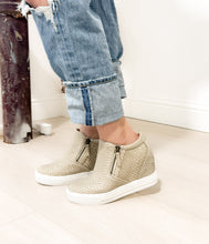 Load image into Gallery viewer, Timmibelle Wedge Sneaker in Cream
