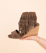 Load image into Gallery viewer, True Fringe Wedge in Taupe
