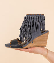 Load image into Gallery viewer, True Fringe Wedge in Denim

