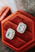 Load image into Gallery viewer, Foolish Heart Emerald Cut Cubic Zirconia Stud Earrings

