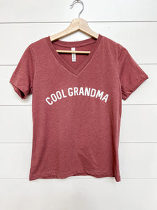 Cool Grandma | Cool Nana | Mauve Short Sleeve V-Neck Tee