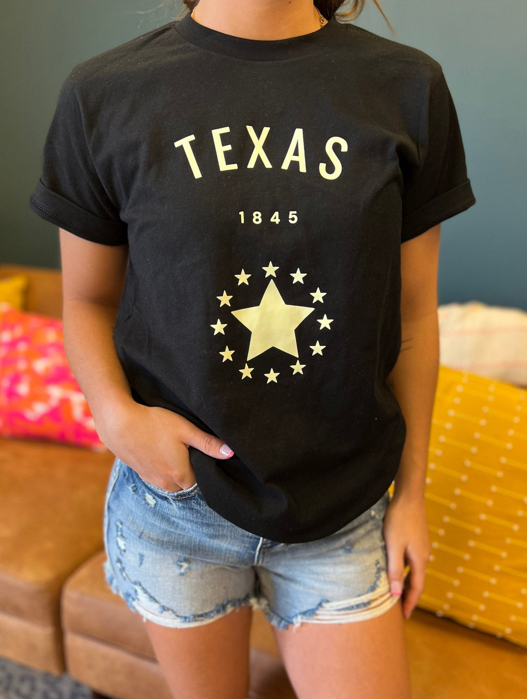 Texas 1845 Black Graphic Tee