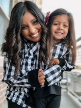 Load image into Gallery viewer, Womens |Black and White Checkered Hoodie
