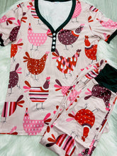 Load image into Gallery viewer, PREORDER: Short Sleeve Pajama Set in Chickens
