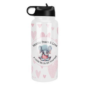 Mostly Peace and Love 32 Oz Waterbottle