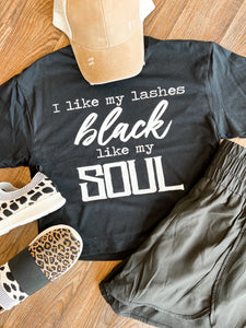 Black Lashes | Black Cropped Tee