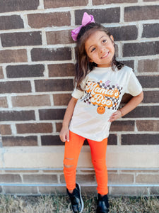 Mama's Boo!  Black Checker | Natural Kids Graphic Tee