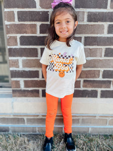 Mama's Boo!  Black Checker | Natural Kids Graphic Tee