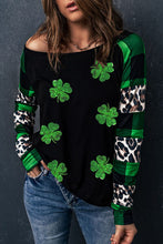 Load image into Gallery viewer, Lucky Clover Plaid Long Sleeve T-Shirt
