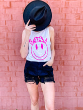 Load image into Gallery viewer, Cowboy Happy Face | Women&#39;s Muscle Tank
