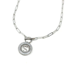 Load image into Gallery viewer, Paperclip Chain Radiant Initial Necklace
