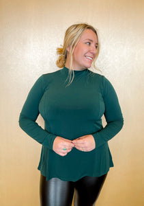 Aspen | Women's Hunter Green Long Sleeve Mock Neck