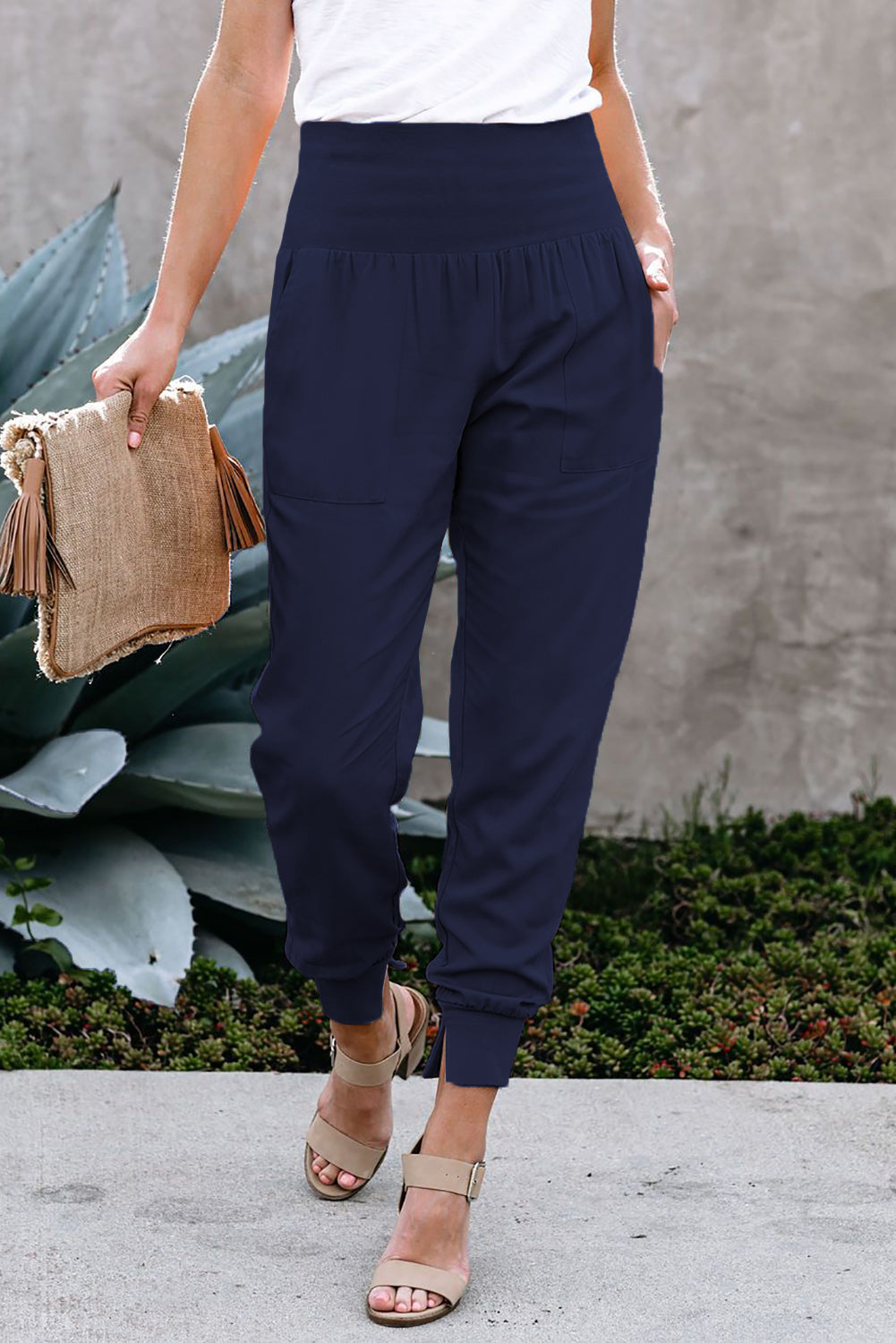 Navy Pocketed Joggers