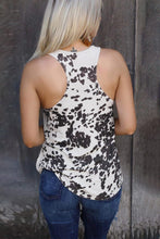 Load image into Gallery viewer, Cow Print Racerback Tank - Black
