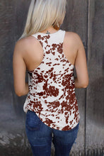 Load image into Gallery viewer, Cow Print Racerback Tank - Brown
