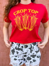 Load image into Gallery viewer, Crop Top | Red and Gold Cropped Graphic Tee
