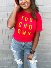 Load image into Gallery viewer, Touchdown | Women&#39;s Red Cropped Tee
