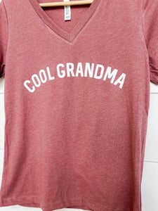 Cool Grandma | Cool Nana | Mauve Short Sleeve V-Neck Tee