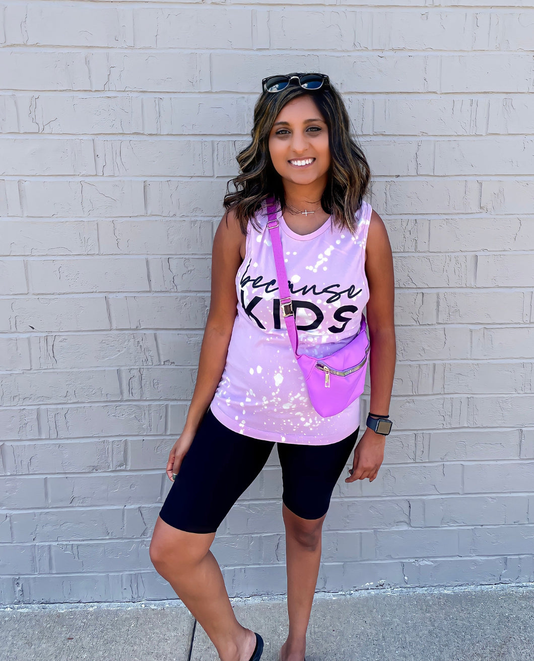 Because  KIDS | Women's Fit Bleach Racerback Tank { 2 Colors }